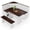 White & Brown, variant on SupperEver Breakfast Nook Kitchen Corner Dining Table Set, Nook Table Dining Room Sets for 3-5 with Bench, Farmhouse Corner Banquette Seating, White/Nature