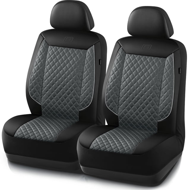 Fundas para Asiento de Coche Skechers de Lujo en Cuero Sintético Impermeable Gris