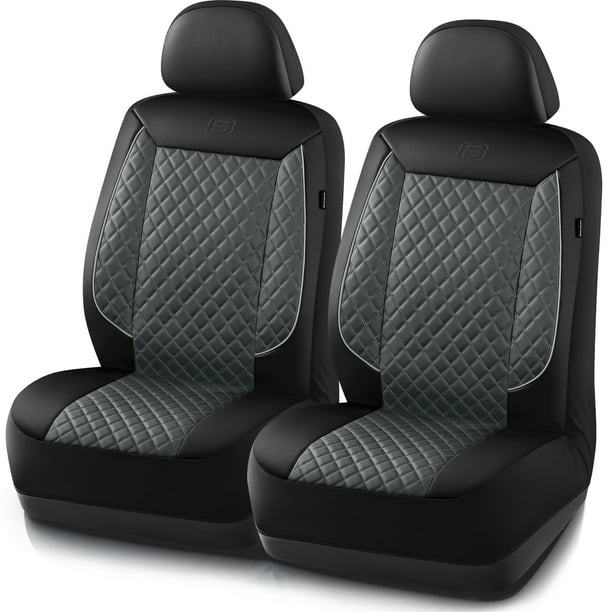 Fundas para Asiento de Coche Skechers de Lujo en Cuero Sintético Impermeable Gris