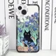 thumbnail image 3 of Funda de teléfono Claude Monet Van Gogh con diseño de gato divertido para iPhone 16 15 14 13 12 11 Pro Max Mini XS X XR SE 7 8 Plus, funda suave transparente, 3 of 5