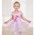 thumbnail image 3 of Aideaone Toddler Girls Ballet Leotard with Tutu Skirt Ruffle Sleeve Dance Costume Ages 3-7, 3 of 7