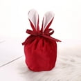 thumbnail image 4 of WMGHA Velvet Easter Bunny Ear Drawstring Bags - 1-Pack Party Favor Pouches for Egg Hunt Candy, Holiday Gift Baskets, Velour Goodie Bags with Metallic Accent, 4 of 4