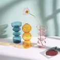 thumbnail image 4 of Florero hidropónico, macetas de cristal transparente de tres bolas de 6,5 pulgadas de alto, adecuado para bodas/fiestas/eventos/oficina en casa o decoración de comedor/sala de estar (naranja), 4 of 5