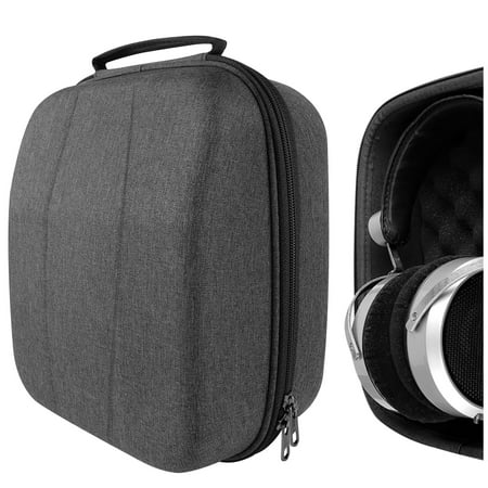 Geekria Shield Case for Large-Sized Over-Ear Headphones Replacement Hard Shell Travel Carrying Bag with Cable Storage Compatible with HiFiMAN HE 6se HE 1000 Headsets (Dark Grey)
