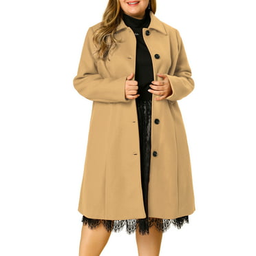 Roaman's Women's Plus Size A-Line Driving Coat Wool Coat - Walmart.com