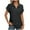 Black, variant on ZyeKqe Tops for Women Trendy Short Sleeve Shirts Lapel V Neck T Shirts Loose Fitted Summer Top