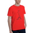 thumbnail image 2 of T-Shirt à Manches Courtes de Base pour Hommes de la Mode des Jeux Sportifs de Paris 2024 Rouge 4TG, 2 of 5