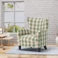 thumbnail image 2 of IbayNawi Oliver Farmhouse Fabric Club Chair,Upholstered Wingback Plaid Accent Chair for Living Room Bedroom,Green & White Checkerboard, 2 of 9