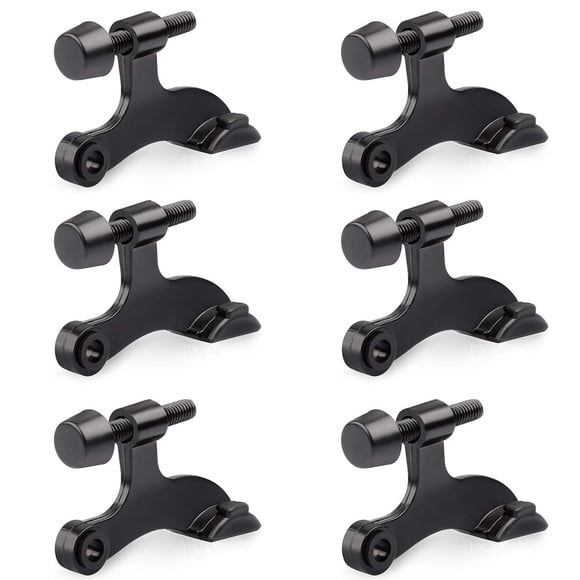 Tope de puerta ajustable HOMOTEK de goma negra, 6 unidades