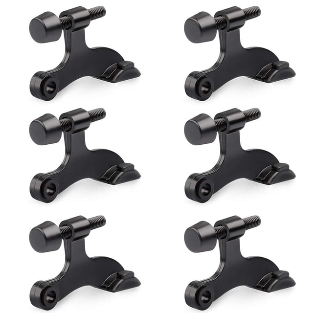 Tope de puerta ajustable HOMOTEK de goma negra, 6 unidades