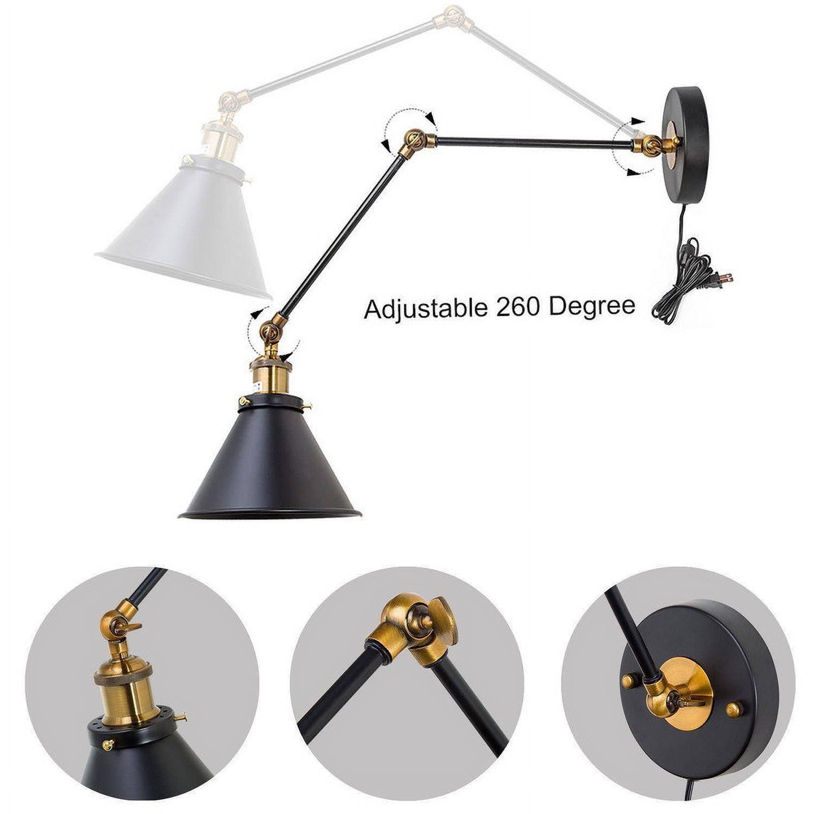 LNC 7.3-in W 1-Light Black Modern LED Wall Sconce for Dressing Room, Powder Room