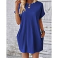 thumbnail image 4 of Dresses for Women Summer Casual Crew Neck Boho Dress Beach Wear Daily Midi Dresses Alsol Lamesa, 4 of 6