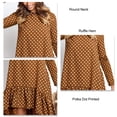 thumbnail image 2 of Vestido de mujer, vestido holgado con estampado de lunares y dobladillo con volantes, calidad inigualable, 2 of 4