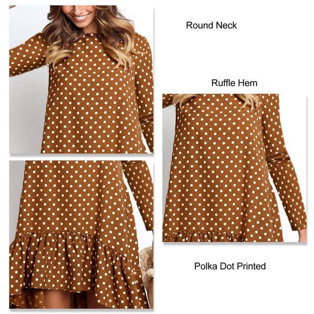 Vestido De Manga Larga, Vestido Con Dobladillo Con Volantes Para Mujer Para Ir De Compras ANGGREK Otros