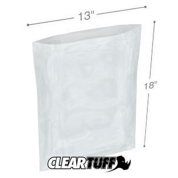 ClearTuff - 13" x 18" 2 Mil Flat Poly Bags - 1000/Case
