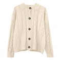 thumbnail image 4 of Ediodpoh Casual Knit Cardigan for Women Sweater Soft Yarn Oversized Open Front Coat Comfortable Daily Wear Loose Fit Beige, 4 of 4