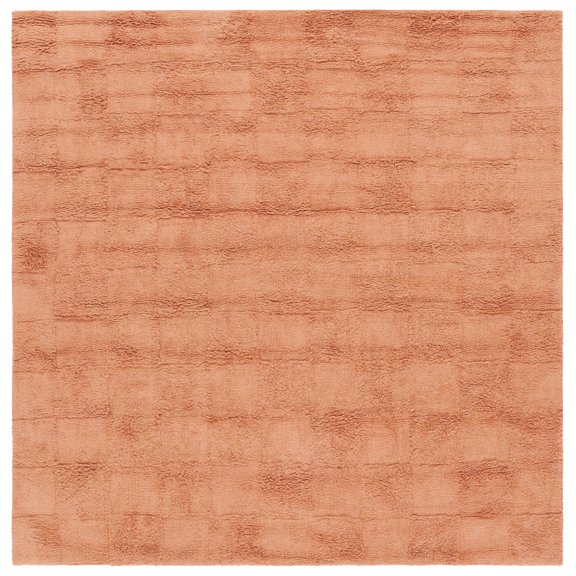 SAFAVIEH Easy Care Coty Checkered Area Rug, Rust, 6' x 6' Square