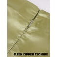 thumbnail image 6 of Deago Women's Satin Silky Mini Skirts High Waisted Flared Short A-Line Zipper Party Club Skirt (Green, XL), 6 of 7