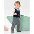 thumbnail image 4 of famuka 0-12 Months Baby Boy Formal Bodysuit One Piece Gentleman Romper, 4 of 10