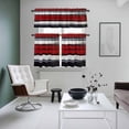 thumbnail image 4 of 3 Piece Red And Black Strip Kitchen Curtain Valance and Tiers Set Classic Modern Art Abstract Rod Pocket Tier Curtain 36 Inch Small Window Drapes for Living Room Bedroom Cafe Home Decor, 4 of 9