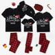 thumbnail image 1 of Pijama navideño a juego para toda la familia, conjunto de ropa de dormir con gorro luminoso y eslogan, color negro, 2023, 1 of 3