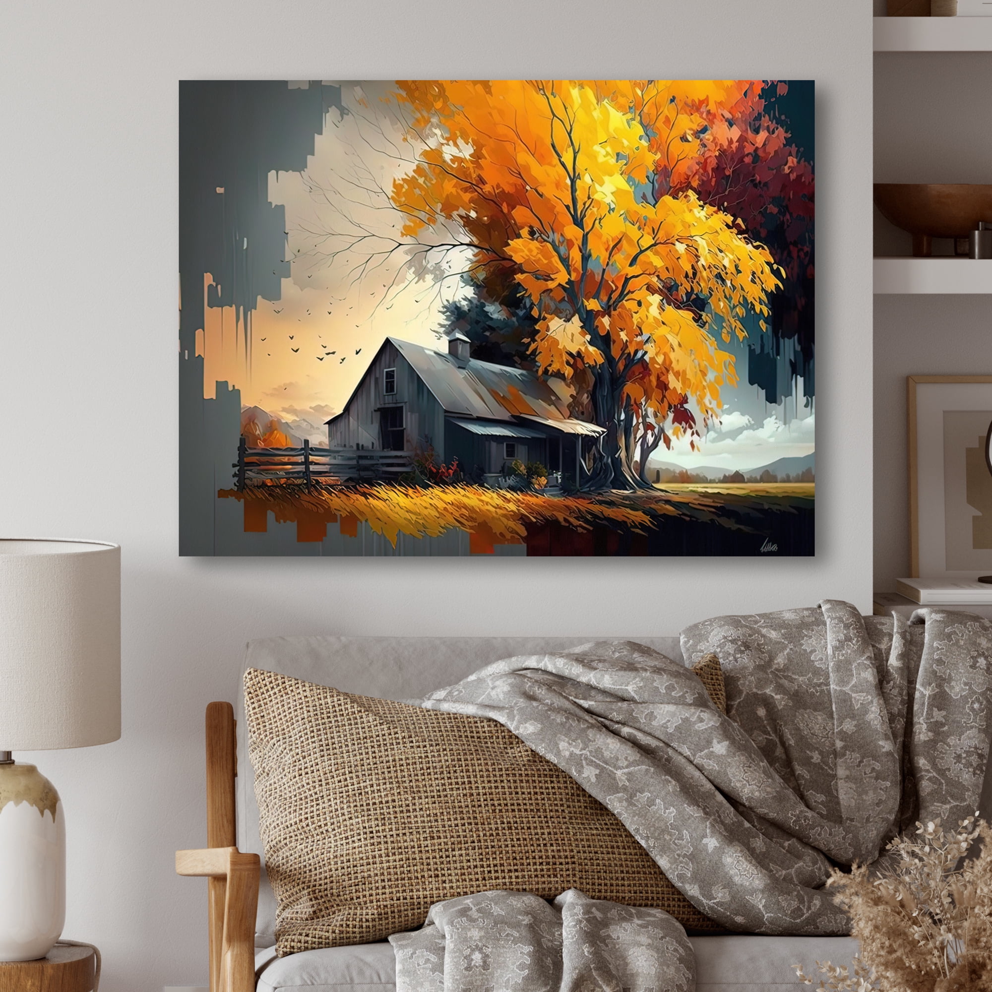 Designart Welcome To The Cottage House I Canvas Wall Art
