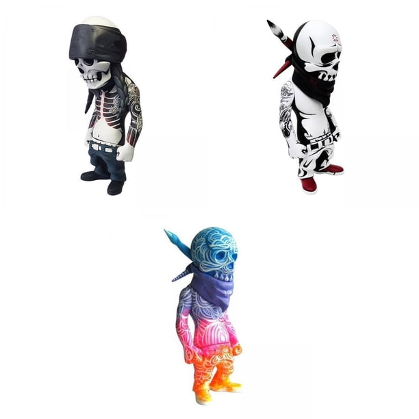 Estatuto de Hip Hop,Adornos de esqueleto conmemorativos de hip hop,Artesanías de resina de escritorio decoración del hogar de Halloween,Decoraciones de figuritas de estatua de esqueleto de shamjiam Estatuto de Hip Hop