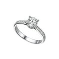 thumbnail image 3 of 3/4 CT Diamond Engagement Ring in 14K White Gold (I-J color,I1-SI2 clarity) Solitaire w Accents Cathedral Round, 3 of 4