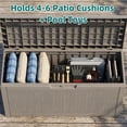 thumbnail image 3 of MINDYES 70 Gallon Resin Deck Box, Patio Cushions, Wicker Outdoor Storage Box Pool Toys & Garden Tools, Beige, 3 of 8