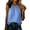 Blue, variant on Women Crew Neck Linen Blend Cami Top, Tie Open Shoulder Side Button Solid Loose Sleeveless Blouse Black L