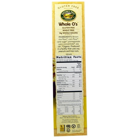 Nature's Path Organic Whole O's, Gluten Free Cereal, 11.5 Ounce Boxes