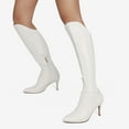 thumbnail image 3 of "Dream Pairs Women's Knee High Boots, Sexy Pointed Toe Zipper High Heel Boots For Women SDKB2213W WHITE/PU Size 5.5", 3 of 4