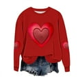 thumbnail image 2 of Oversized Sweatshirts for Womens Valentine's Love Heart Printed Shirts Long Sleeve Round Neck Blouses Valentine's Day Sweater Pullover Tops, 2 of 5