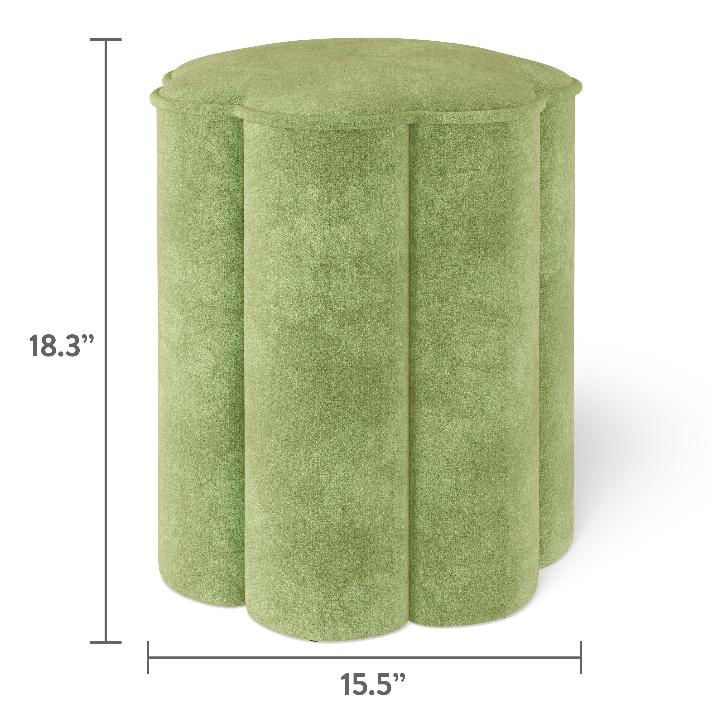 Mainstays Kids Flower Petal Ottoman, Green