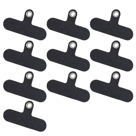 Naierhg Cell Phone Lanyard Clip 10pcs Mobile Phone Clip Set Versatile Cell Phone Lanyard Patches with Soft Plastic Clip Easy Installation Tear-resistant Phone Black