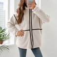 thumbnail image 2 of QHFBli Womens Coat Casual Lapel Full Zip Jacket Long Sleeve Oversized Warm Winter Outwear with Pockets, 2 of 5