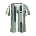 thumbnail image 5 of Aloohaidyvio Plus Size Shirts for Women,Women's Trendy Stripe Print T Shirts Summer Soft Basic Tees Short Sleeve V Neck Tunic Tops Loose Dressy Blouse, 5 of 5