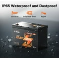 thumbnail image 6 of LiTime 12V 100Ah Group 27 Bluetooth LiFePO4 Battery 100A BMS Lithium Battery Low-Temp Protection for RV, Solar System, Trolling Motors (2 Pack), 6 of 9