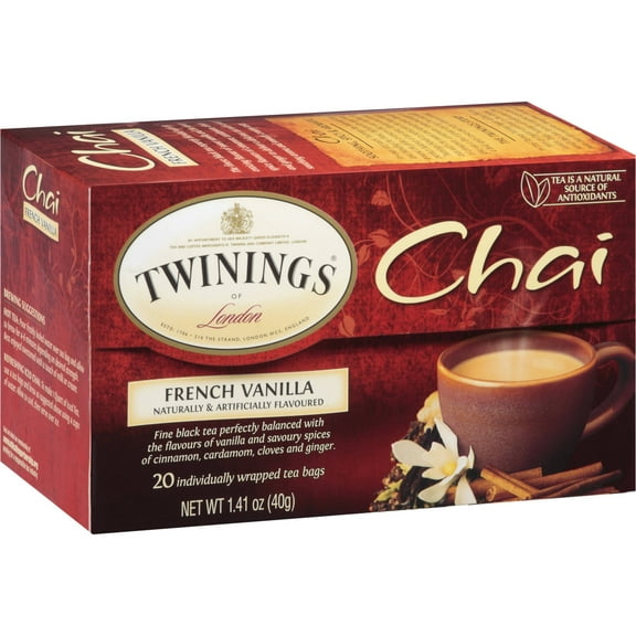 Twinings of London French Vanilla Chai Black Tea, 20 count