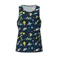 thumbnail image 4 of Fotbe Funny Spaceships Pattern Men's Quick Dry Workout Tank Top Gym Muscle Tee Fitness Bodybuilding Sleeveless T Shirt Breathable Workout Shirt-Large, 4 of 9