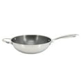 thumbnail image 2 of Oster Modessa 11 Inch Nonstick Triply Stainless Steel Wok with Honeycomb Design in Silver, 2 of 5