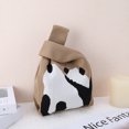 thumbnail image 5 of Unique Bargains 1 Pc Knitted Wrist Bag Portable Animal Pattern Gift Bag Coffee Color, 5 of 5