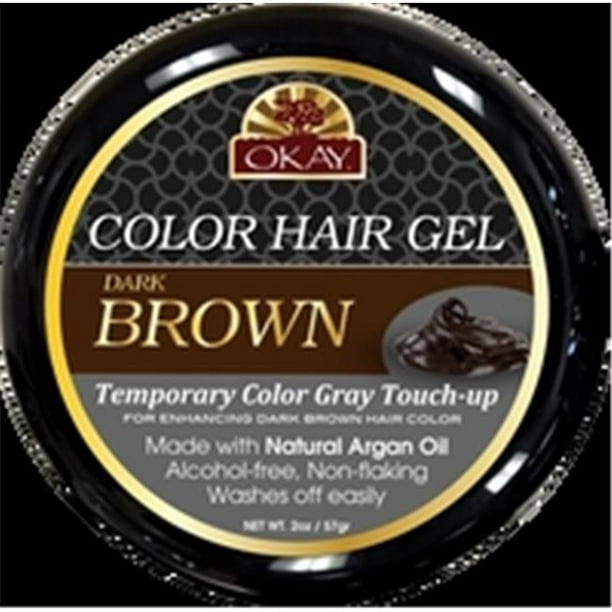 OKAY Color Hair Gel , Dark Brown 59 ml 2 oz 6 pieces Walmart