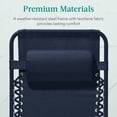 thumbnail image 6 of Best Choice Products Monochromatic Zero Gravity Chair, Folding Patio Recliner w/Side Tray, Headrest - Navy, 6 of 8