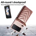 thumbnail image 4 of for Samsung Galaxy Z Flip 3 PU Leather Case, Luxury Shoulder Strap & Wristlet 3 Card Slots Magnetic Snap Shockproof Protective Elegant Phone Case Cover for Samsung Galaxy Z Flip 3, Pink, 4 of 8