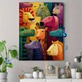thumbnail image 4 of Vibrant African Wildlife Canvas Wall Art, Cartoon Zebra Lion Crocodile Print, Home Office Cafe Wall Decor, 4 of 8
