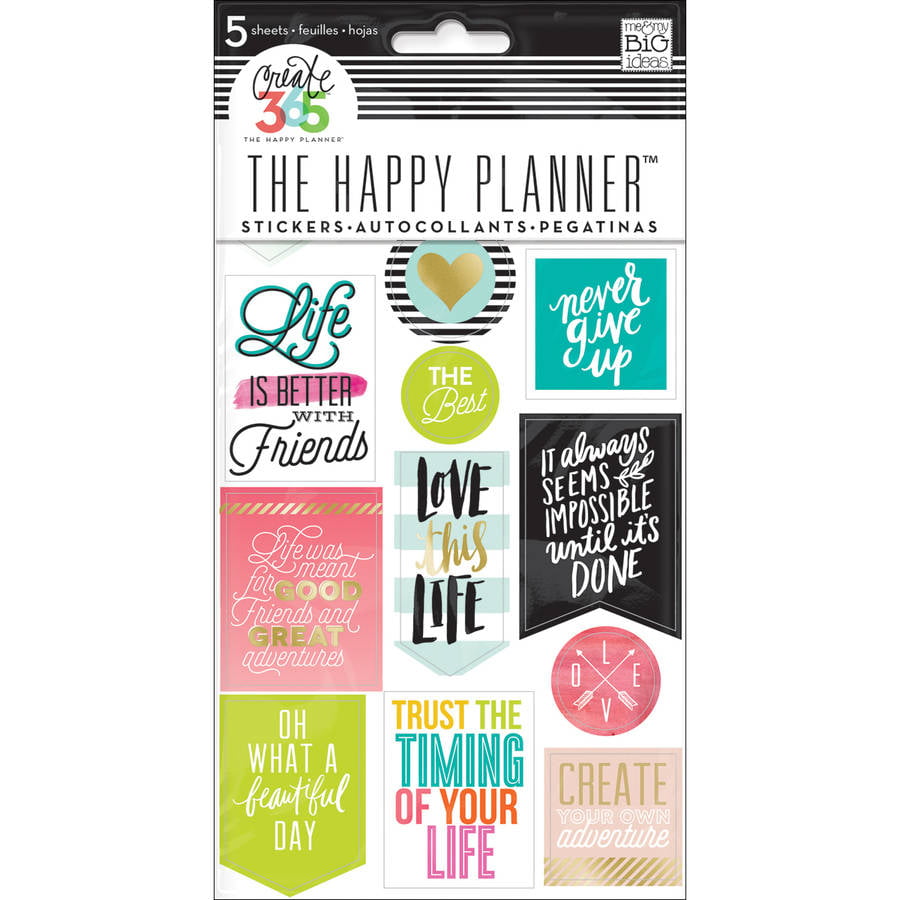 Homebody Me & MY Big Ideas Happy Planner STCKRS 515/emballage Taille unique 