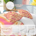 thumbnail image 2 of 3 Piece Pink Orange Duvet Cover Set California King, Microfiber Comforter/Quilt Cover with Corner Ties and 2 Pillowcases, Art Abstract Modern Geometric All Season Soft Bedding with Zipper Closure, 2 of 8