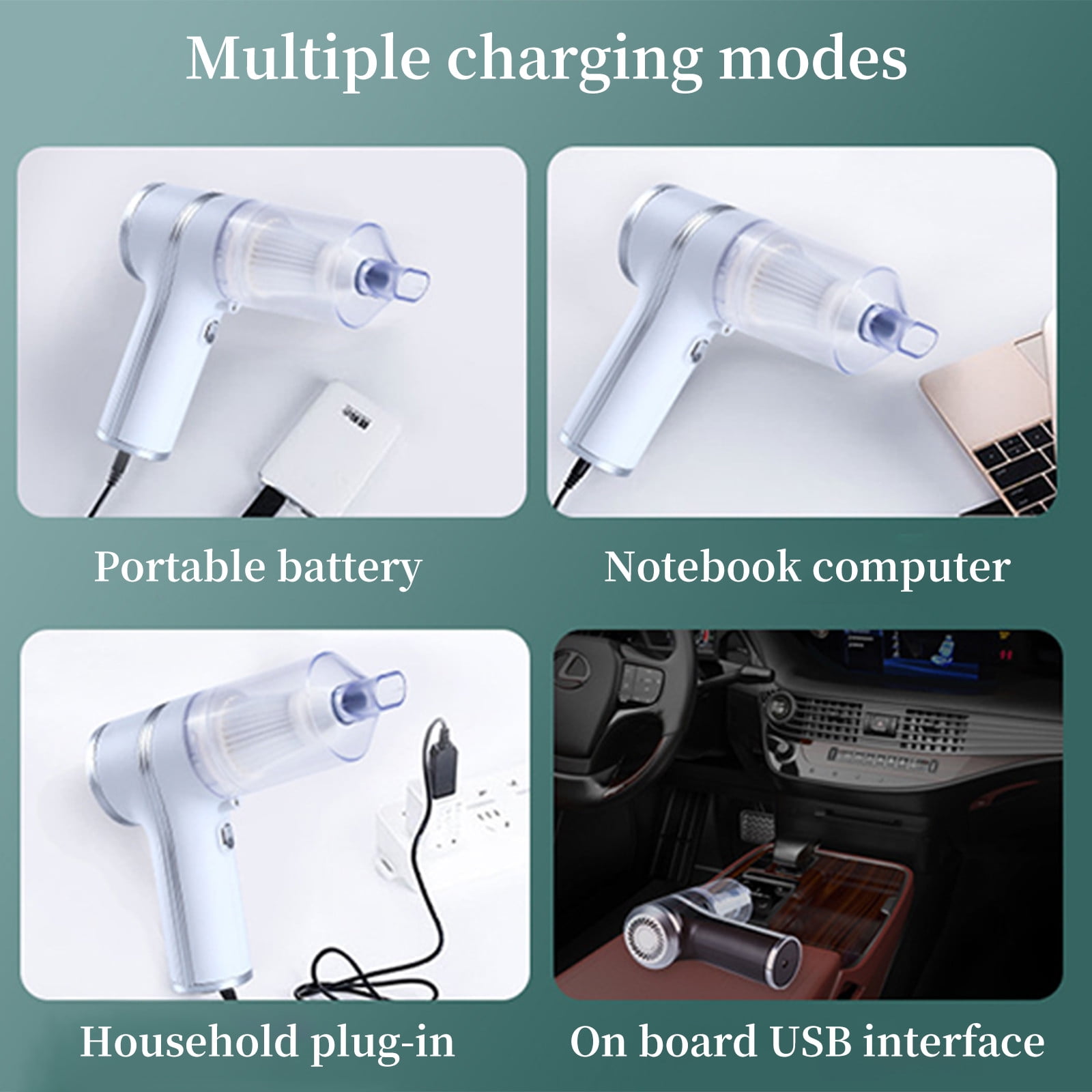 Handheld Car Vacuum Cleaner Wireless,120W Powerful Suction Wet and Dry Portable Vacuum with USB Charging,Three Brush Heads for Pet Hair Dirt Debris,Easy Cleaning for Cars Home and Stairs-Free Size