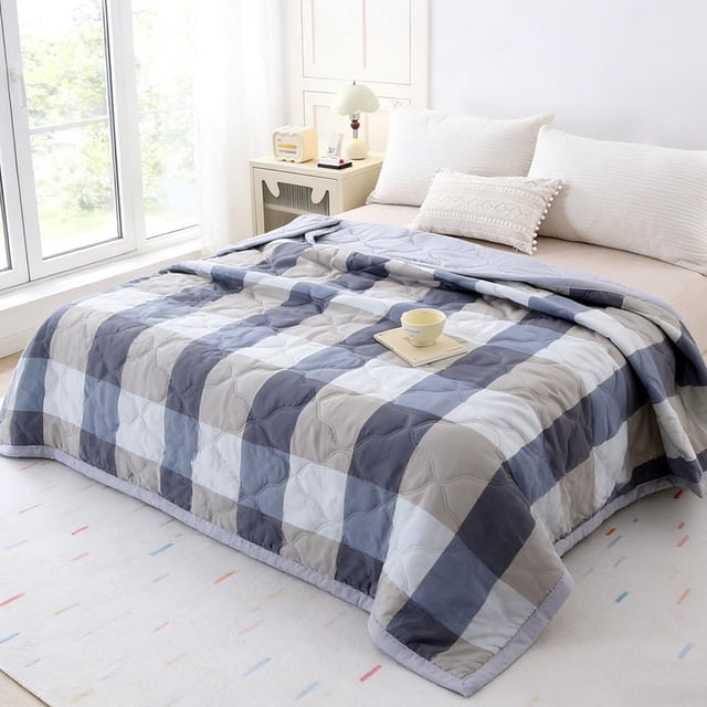Summer Cool Quilt Thin Lightweight Quilt Core - Colcha acondicionada suave, suave y lavable, cómoda para lavar y cómoda colcha de verano para dormitorio
